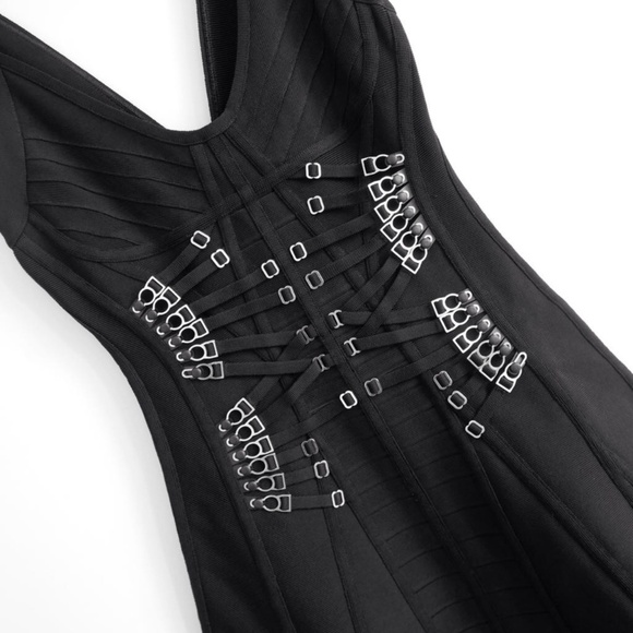 Herve Leger little black dress L - Picture 4 of 7